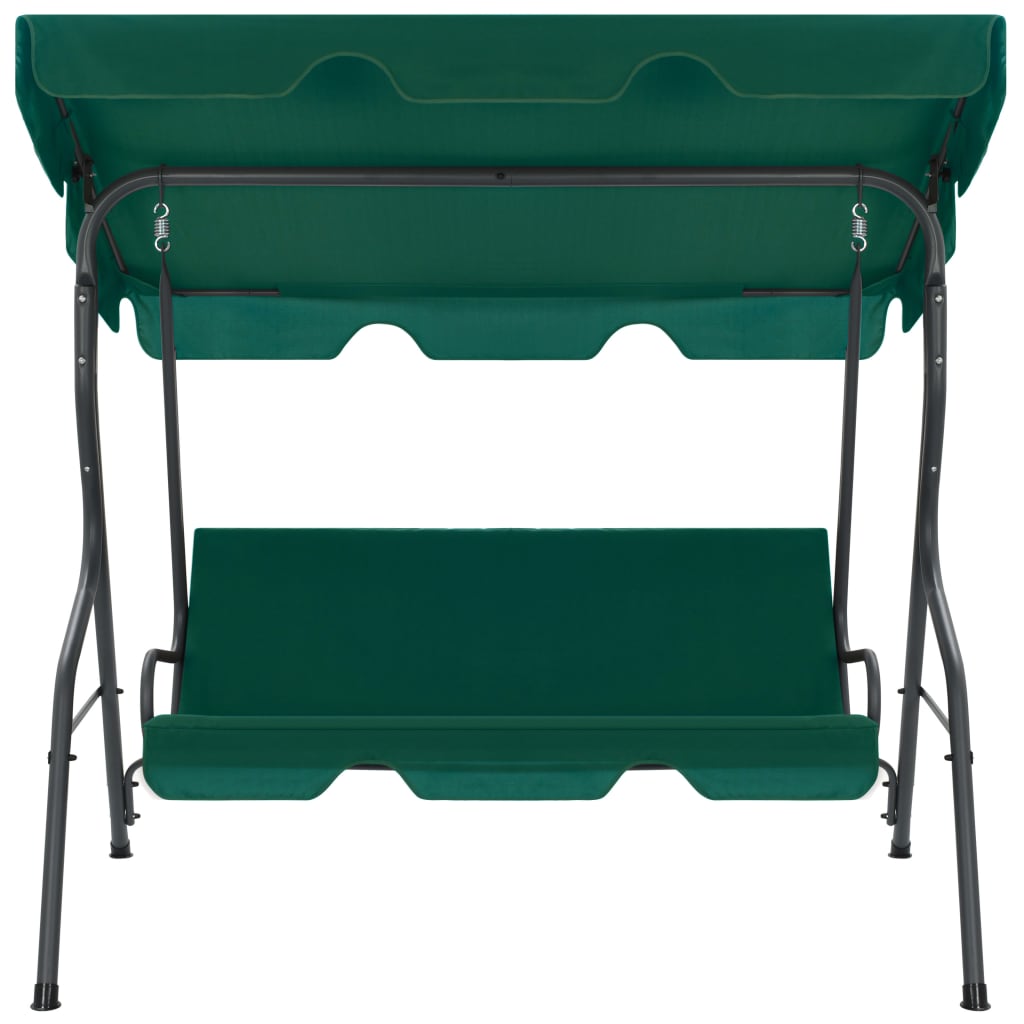 Garden Swing Bench Green 170x110x153 cm Fabric