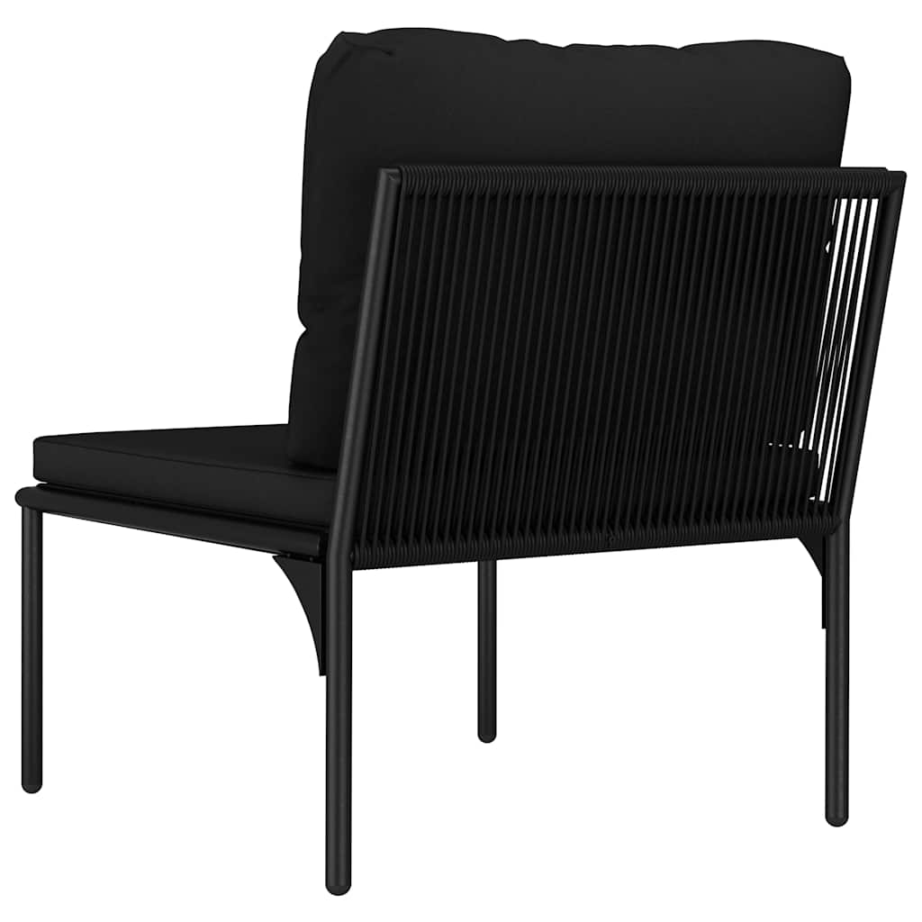 8 Piece Garden Lounge Set with Cushions Black PVC