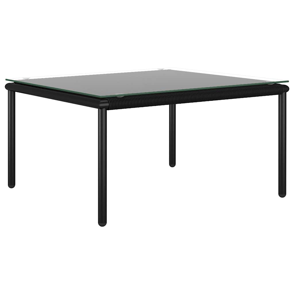8 Piece Garden Lounge Set with Cushions Black PVC