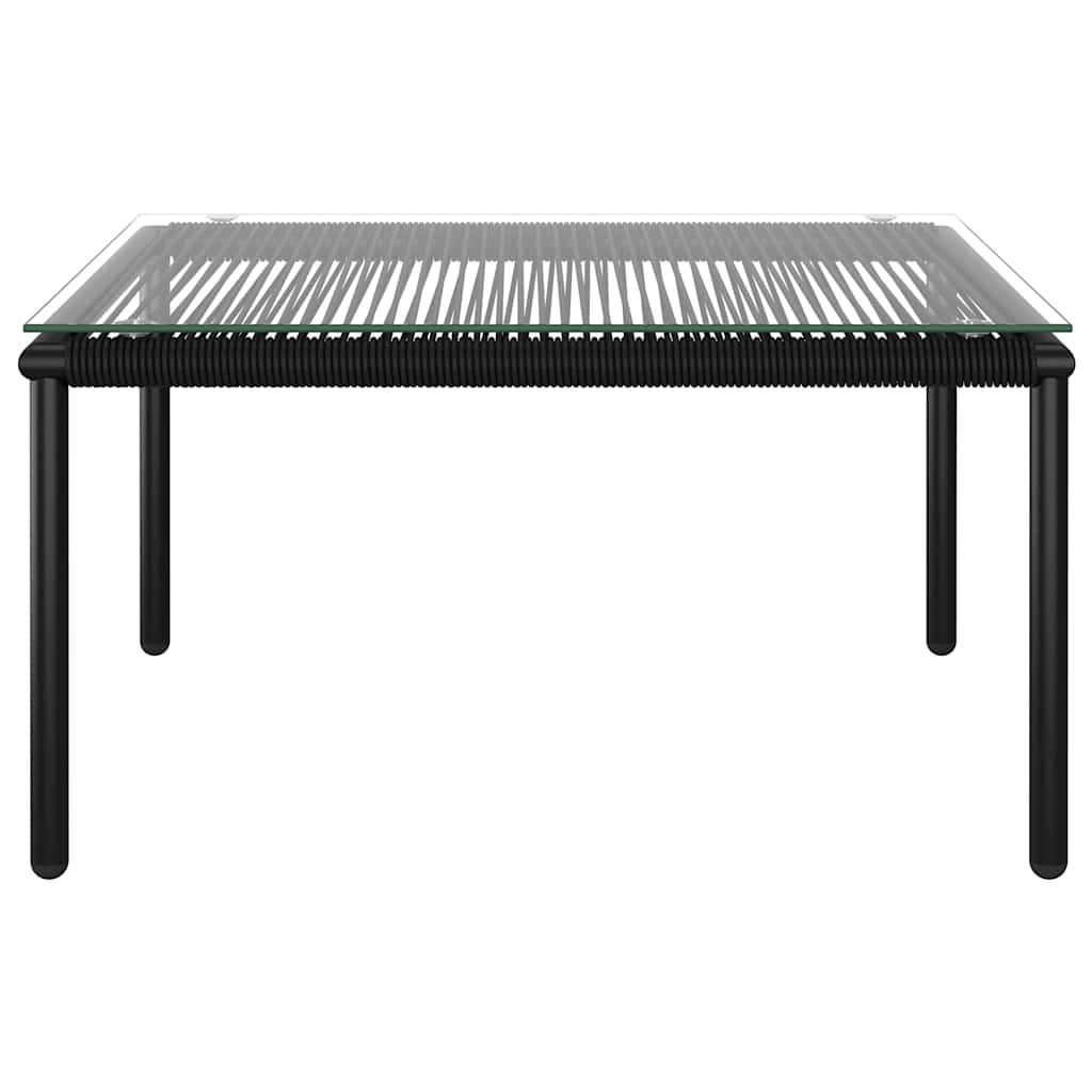 8 Piece Garden Lounge Set with Cushions Black PVC