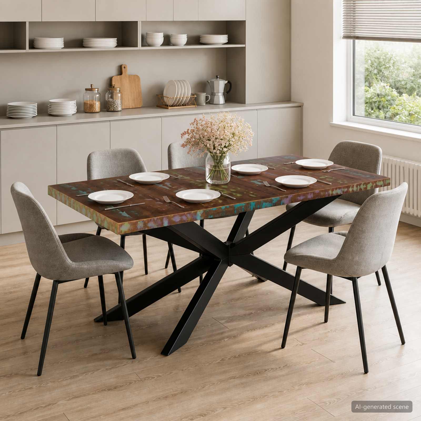Dining Table 180x90x76 cm Solid Reclaimed Wood