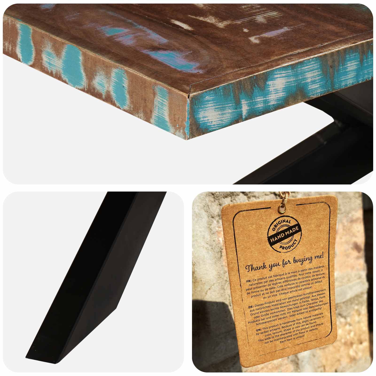 Dining Table 180x90x76 cm Solid Reclaimed Wood