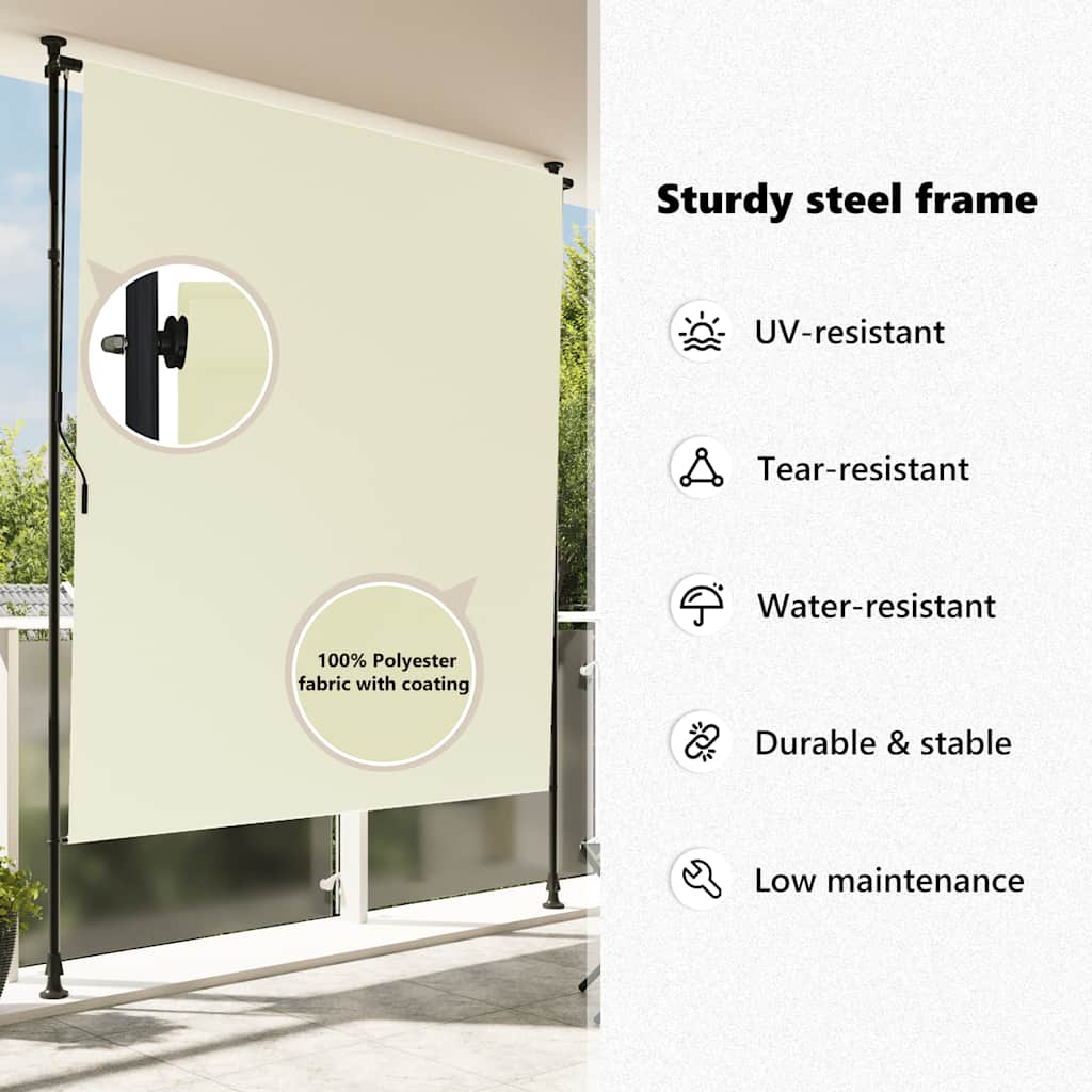 Outdoor Roller Blind 150x270 cm Cream