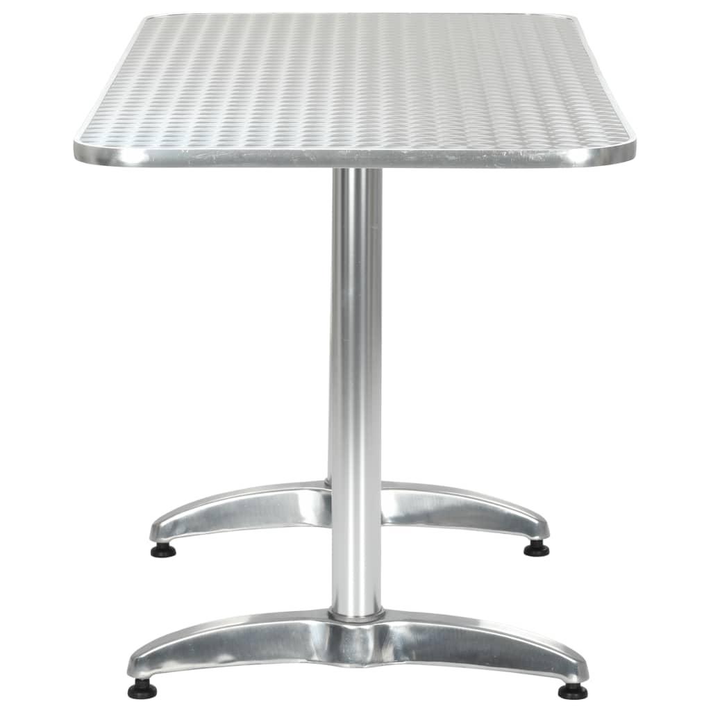 Garden Table Silver 120x60x70 cm Aluminium