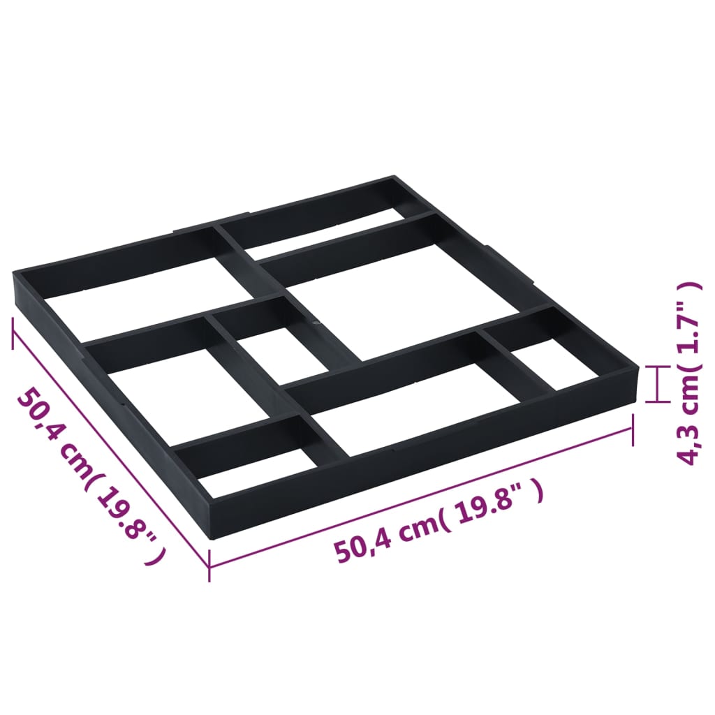 Pavement Moulds 2 pcs 50.4x50.4x4.3 cm Plastic