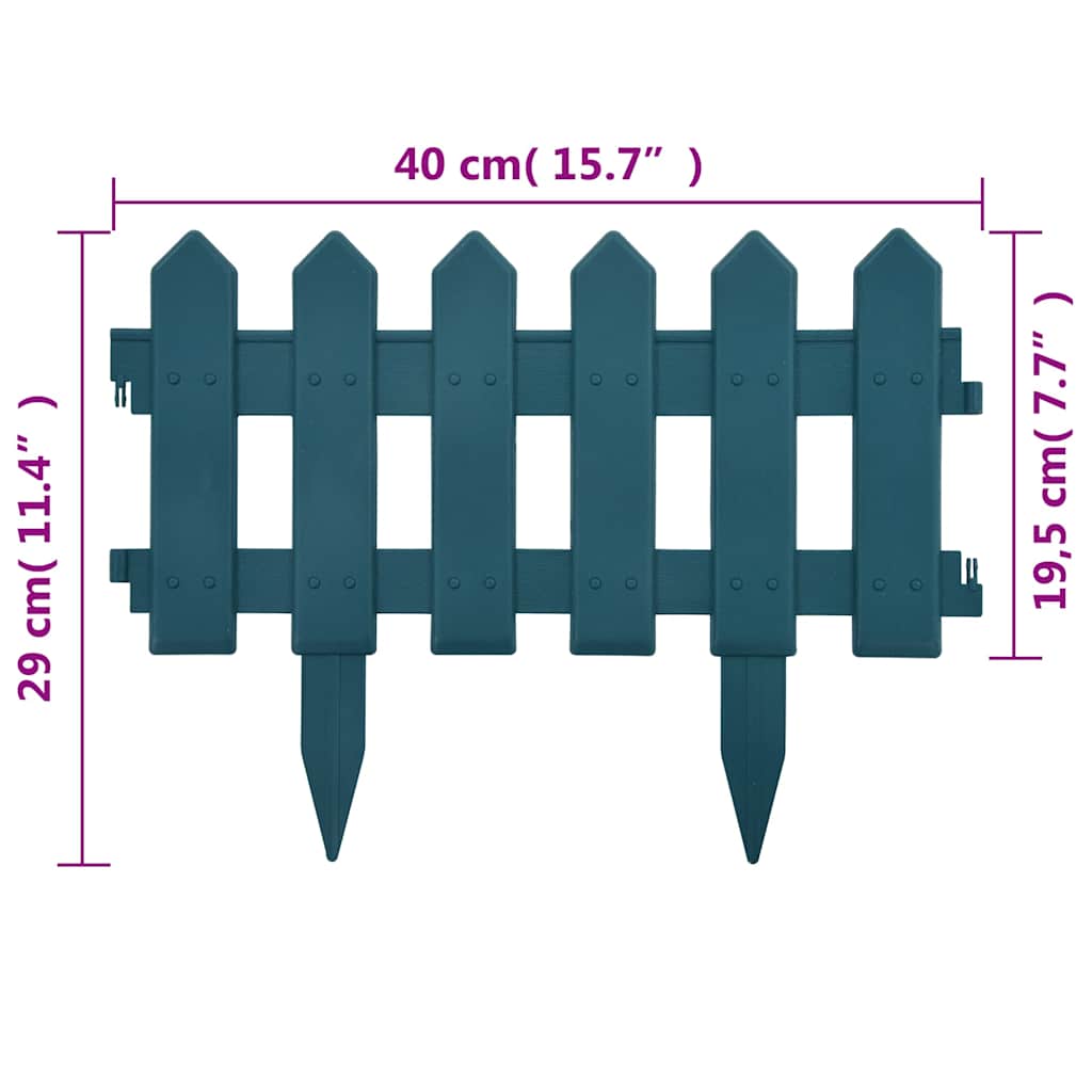 Lawn Edgings 25 pcs Green 10 m PP