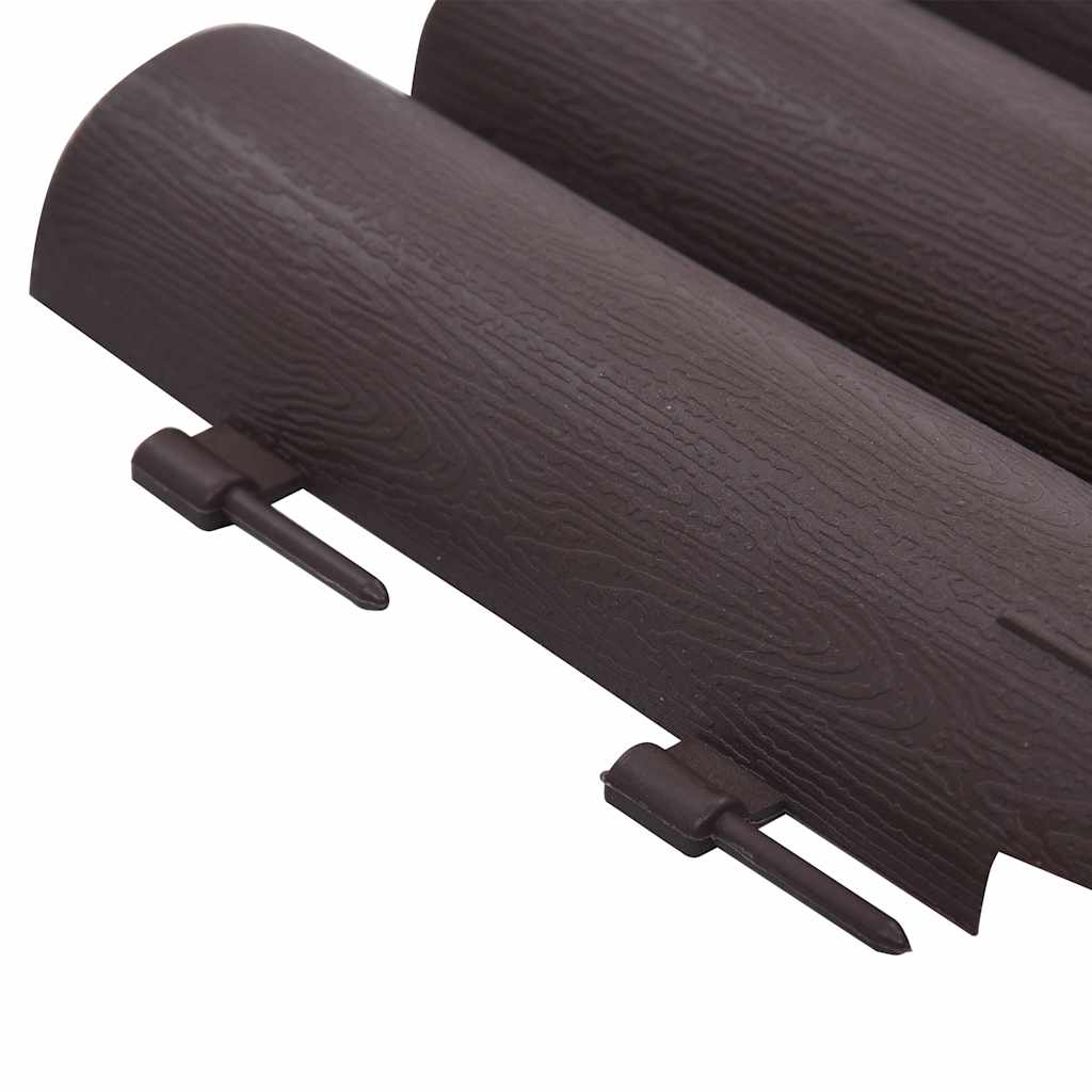 Lawn Edgings 36 pcs Brown 10 m PP