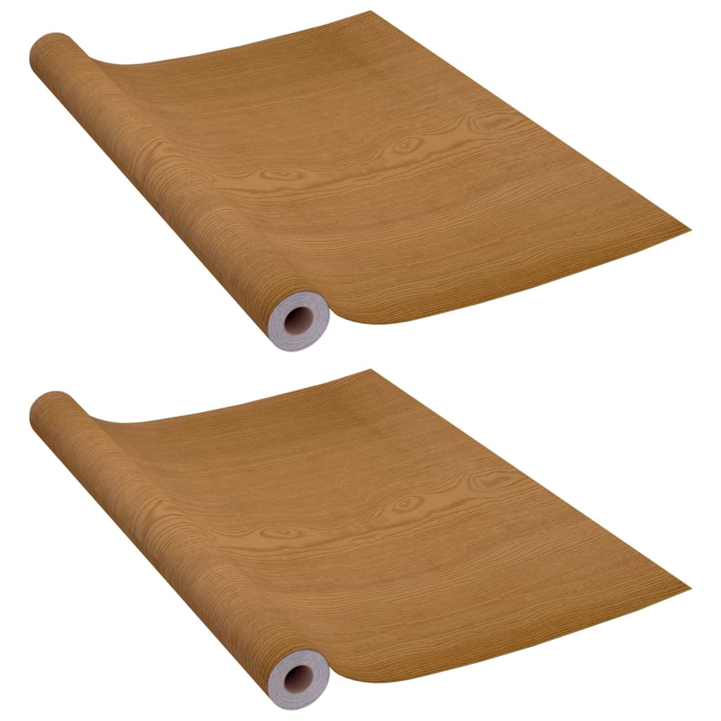 Self-adhesive Door Films 2 pcs Light Oak 210x90 cm PVC