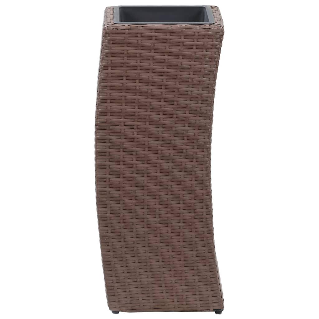 Garden Raised Beds 3 pcs Poly Rattan Brown