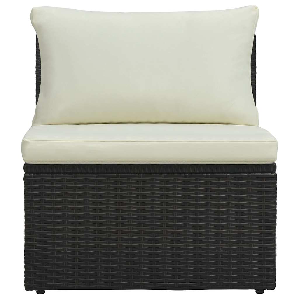 6 Piece Garden Lounge Set with Cushions Poly Rattan Brown