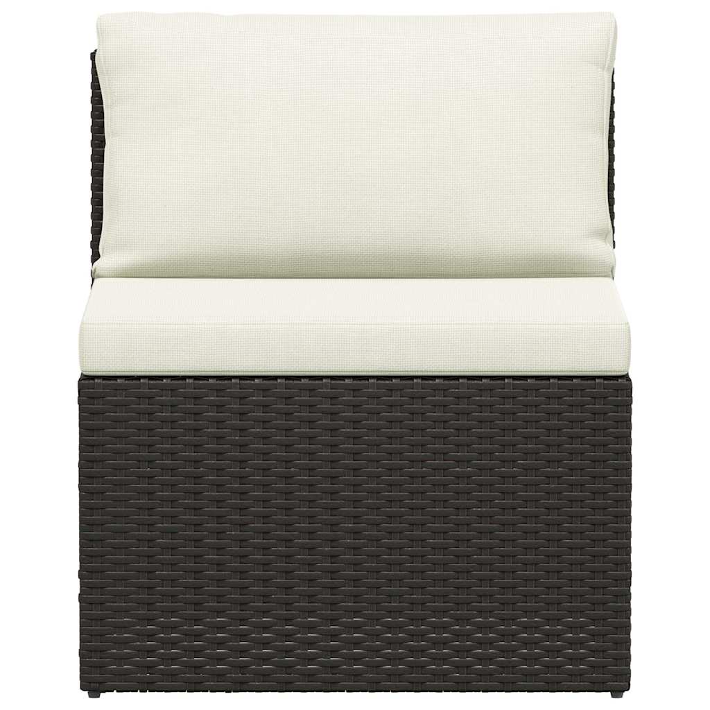 4 Piece Garden Lounge Set with Cushions Poly Rattan Brown