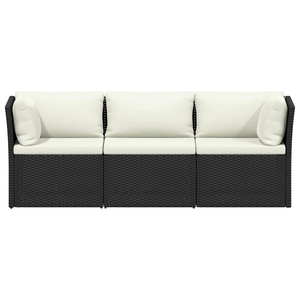 4 Piece Garden Lounge Set with Cushions Poly Rattan Brown