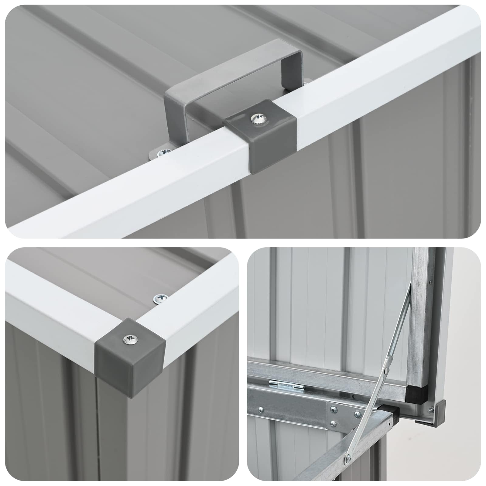 Garden Storage Box Grey 129x67x65 cm
