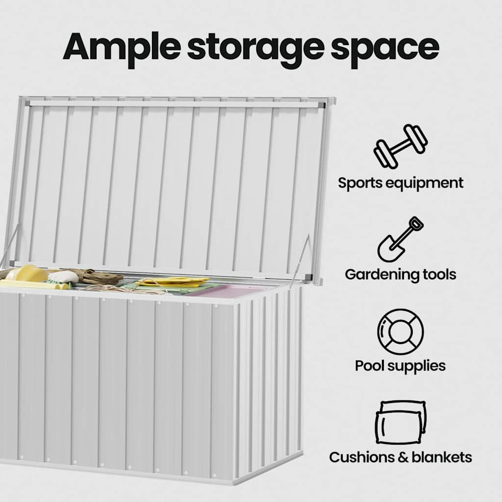 Garden Storage Box Grey 129x67x65 cm