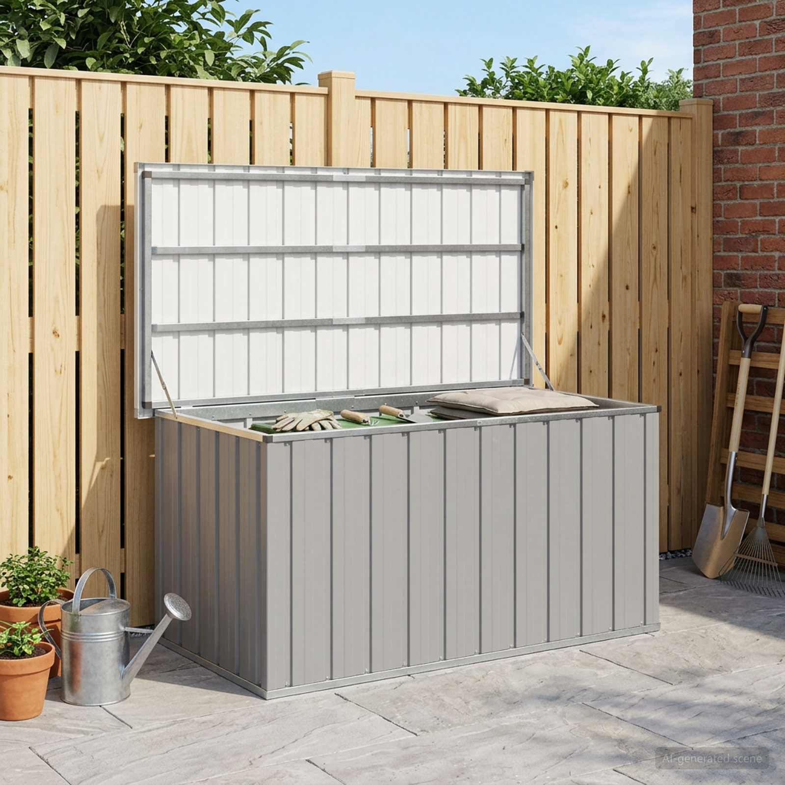 Garden Storage Box Grey 129x67x65 cm