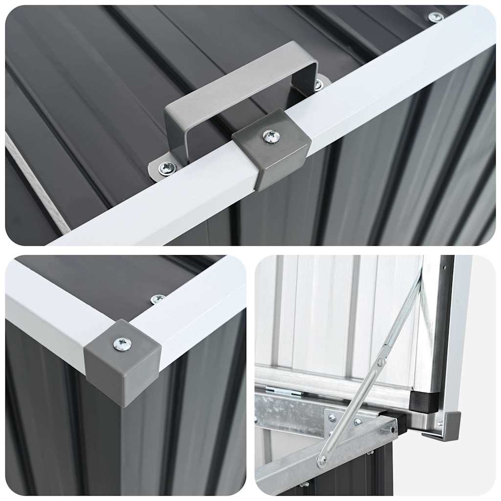 Garden Storage Box Anthracite 129x67x65 cm