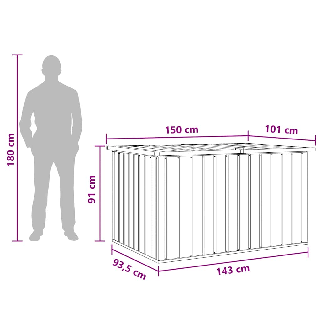 Garden Storage Box Grey 149x99x93 cm