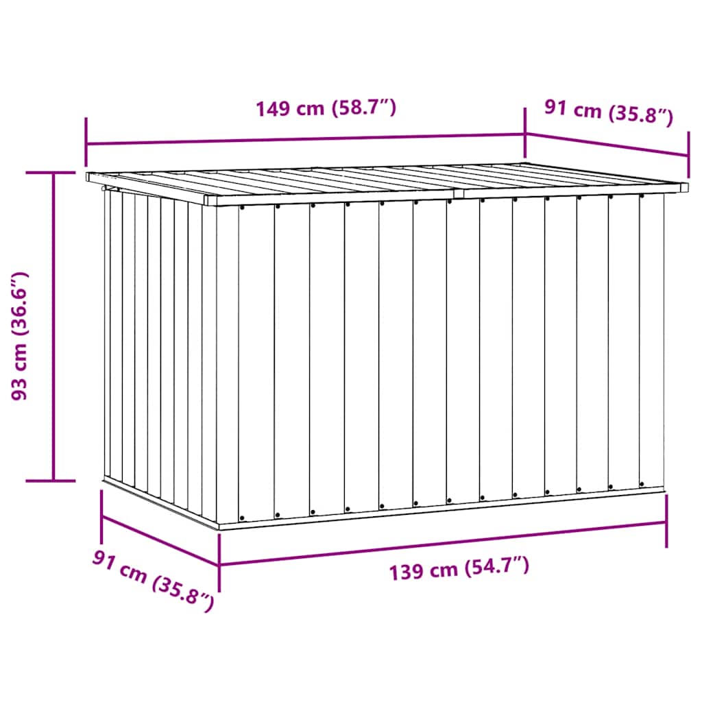 Garden Storage Box Grey 149x99x93 cm