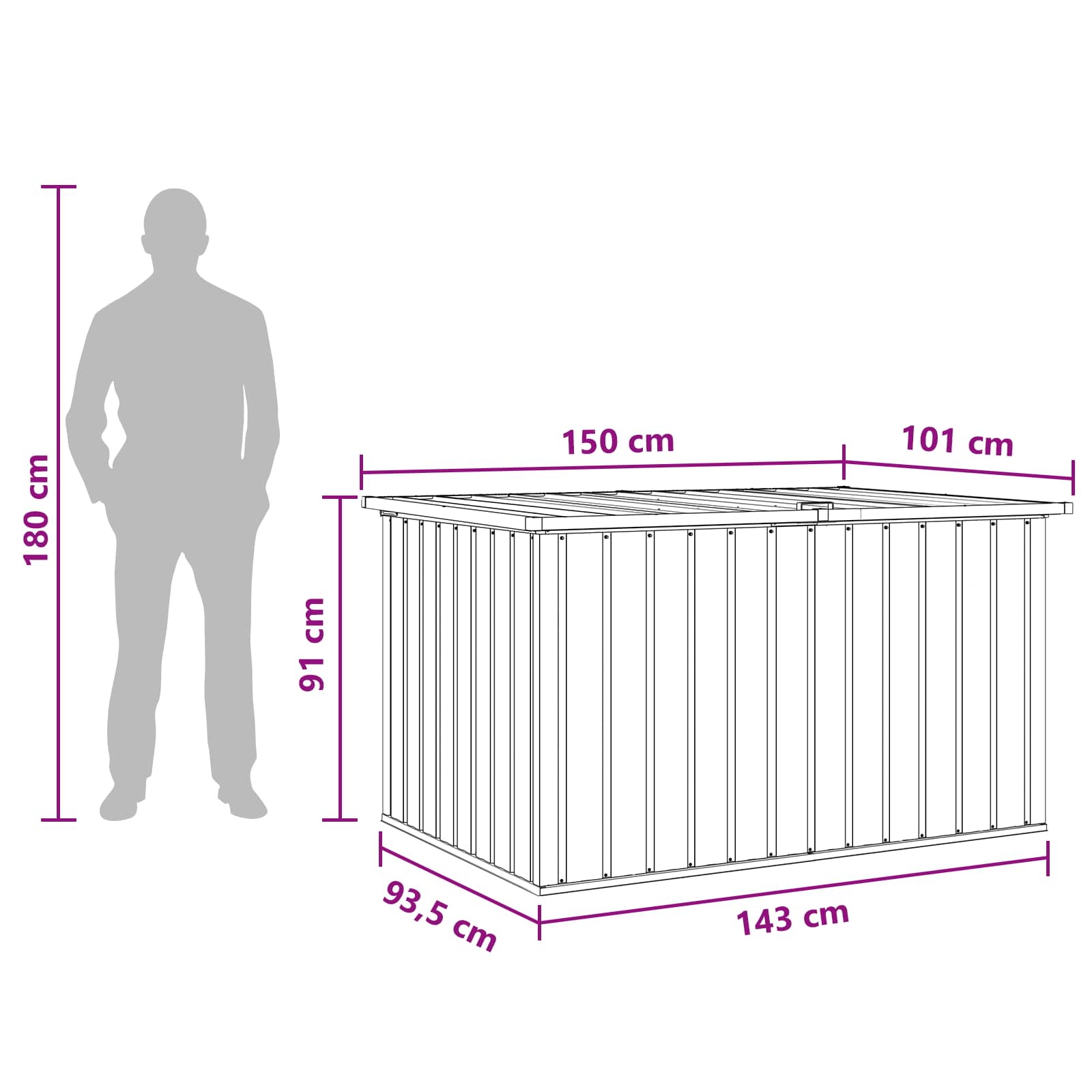 Garden Storage Box Anthracite 149x99x93 cm