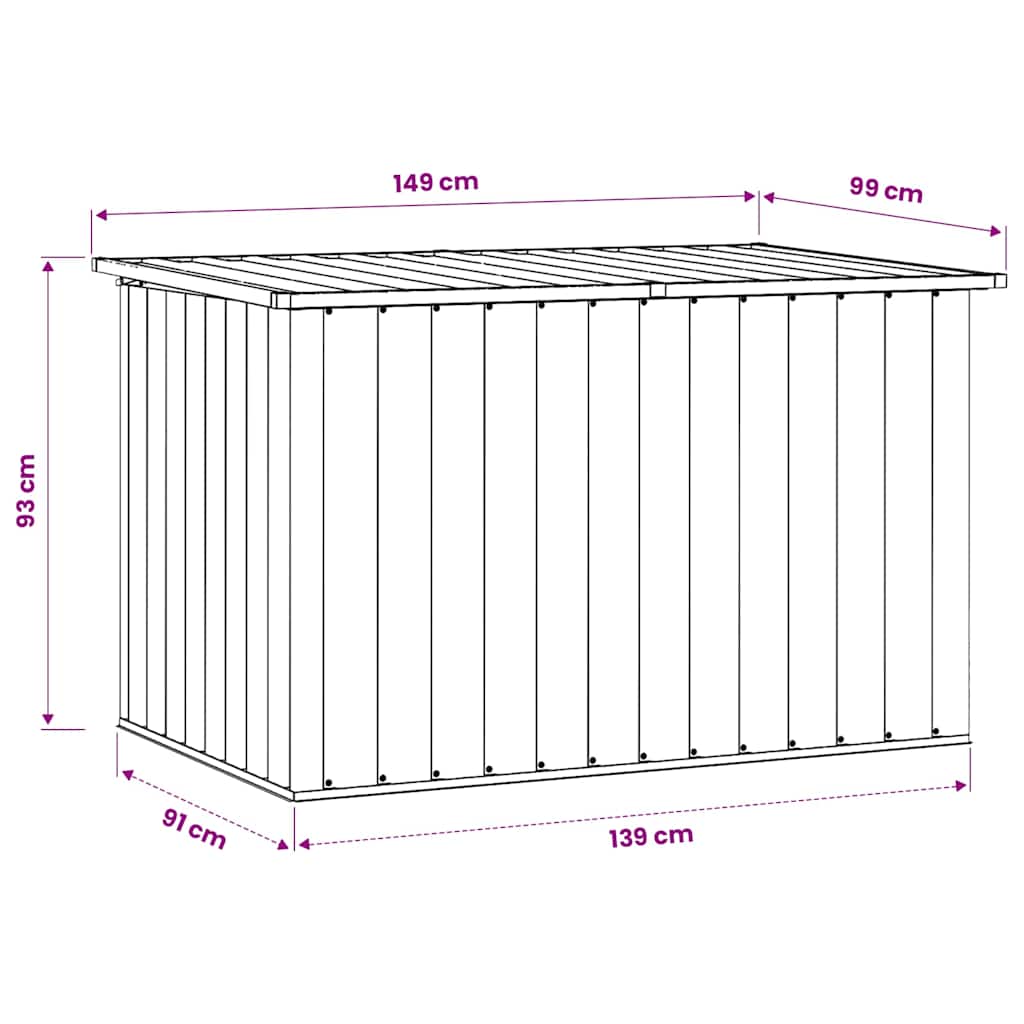 Garden Storage Box Brown 150x101x91 cm