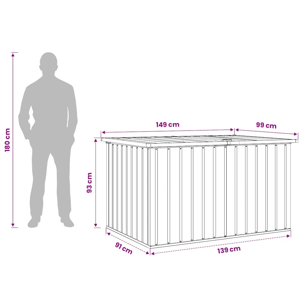 Garden Storage Box Brown 150x101x91 cm