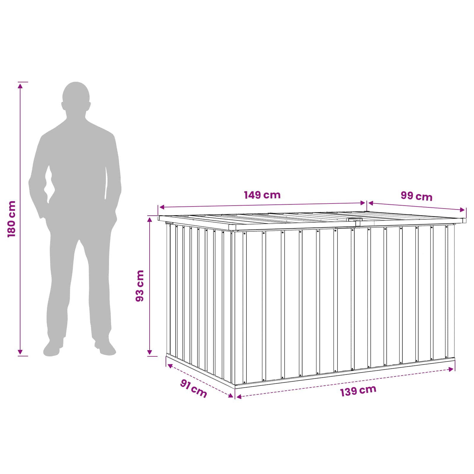 Garden Storage Box Brown 149x99x93 cm