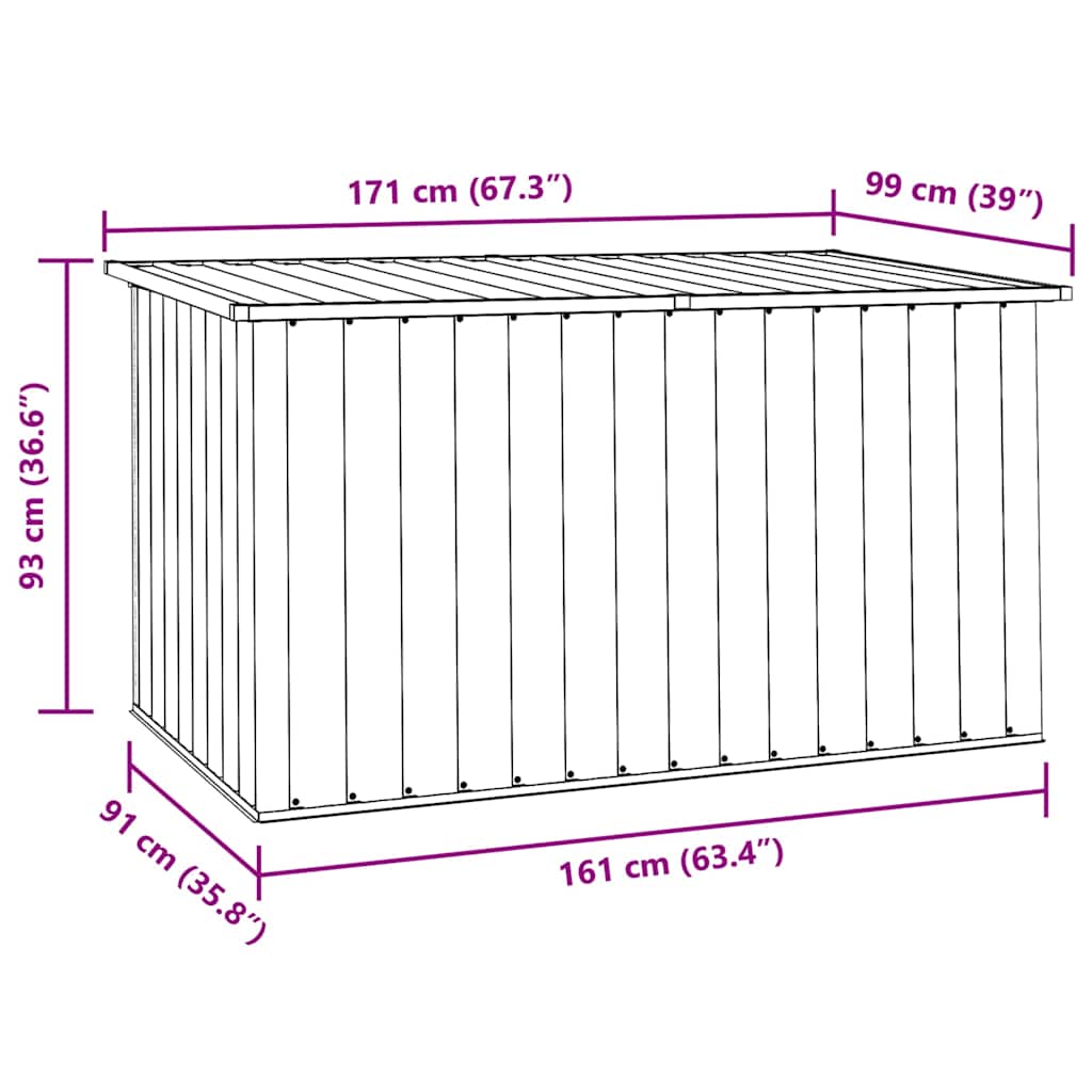 Garden Storage Box Anthracite 171x99x93 cm