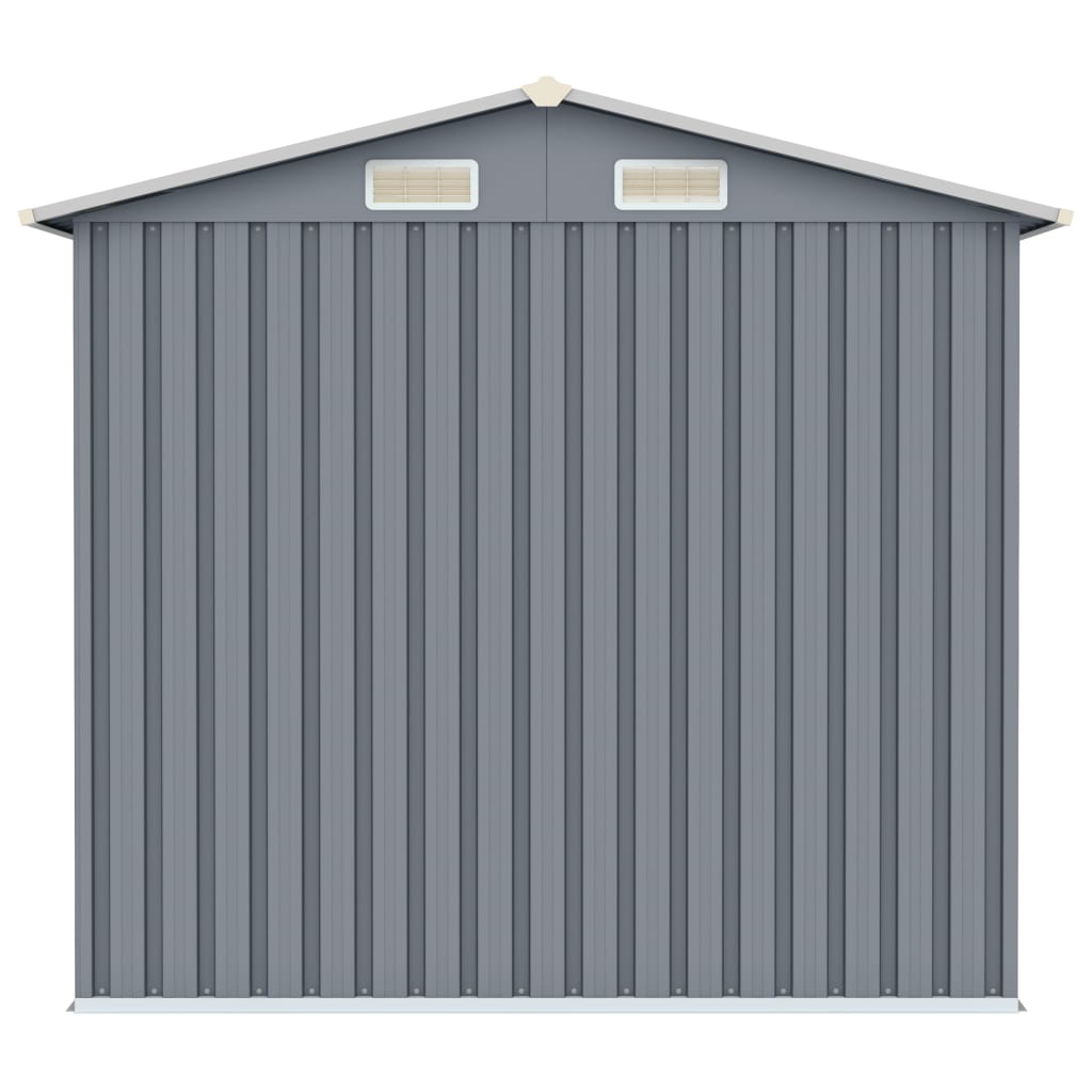 Garden Shed Grey 205x129x183 cm Galvanised Steel