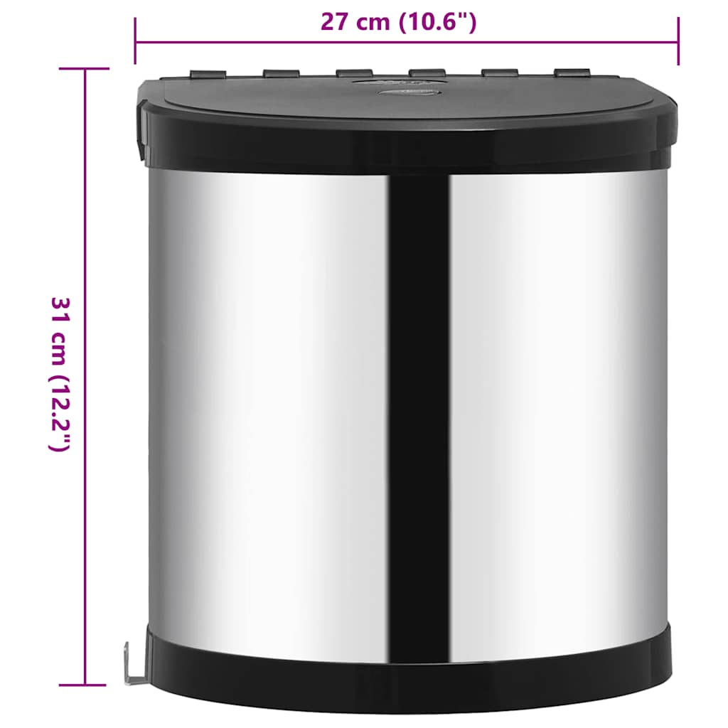 Kitchen Built-in Dust Bin Stainless Steel 12 L