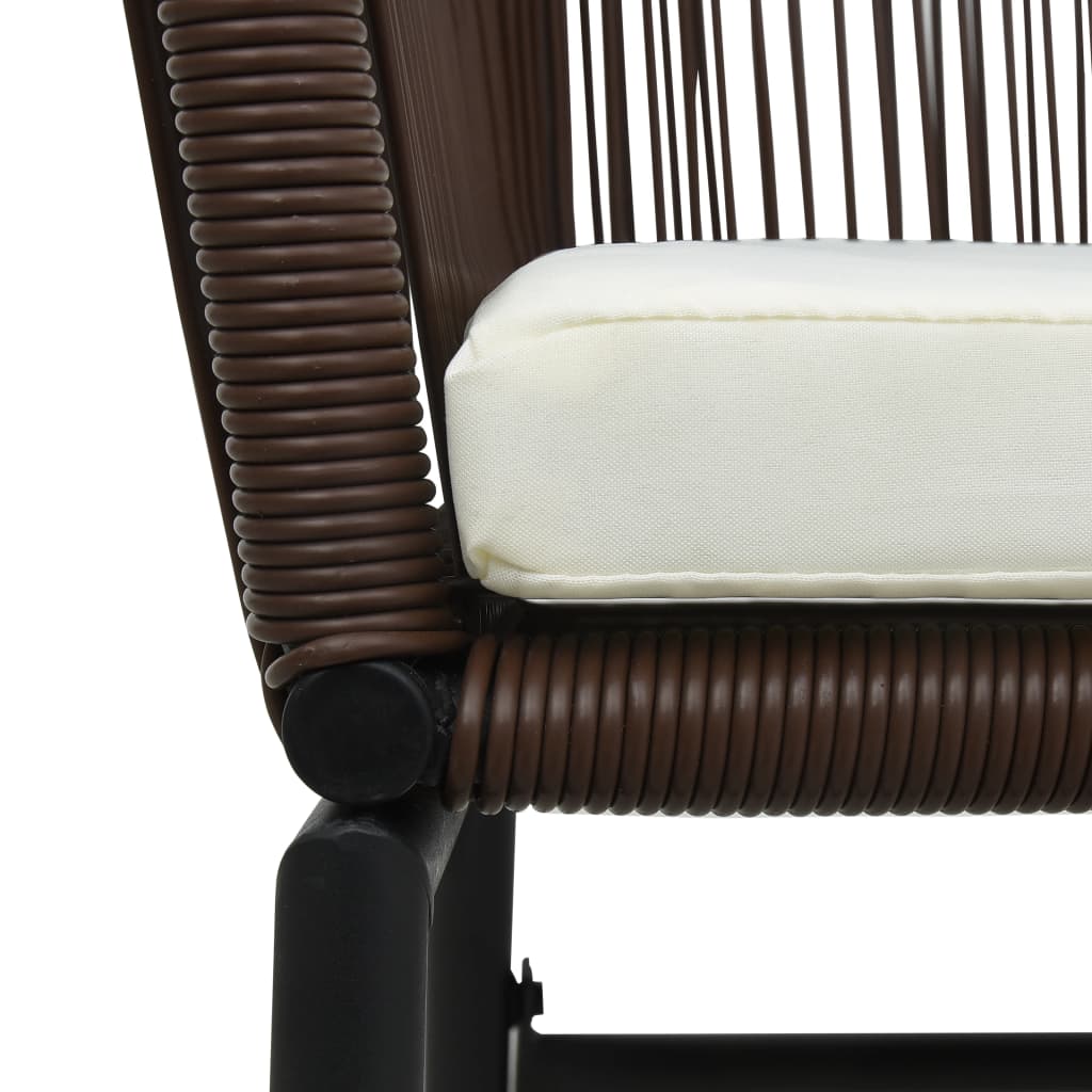 Garden Chairs 2 pcs Brown PE Rattan