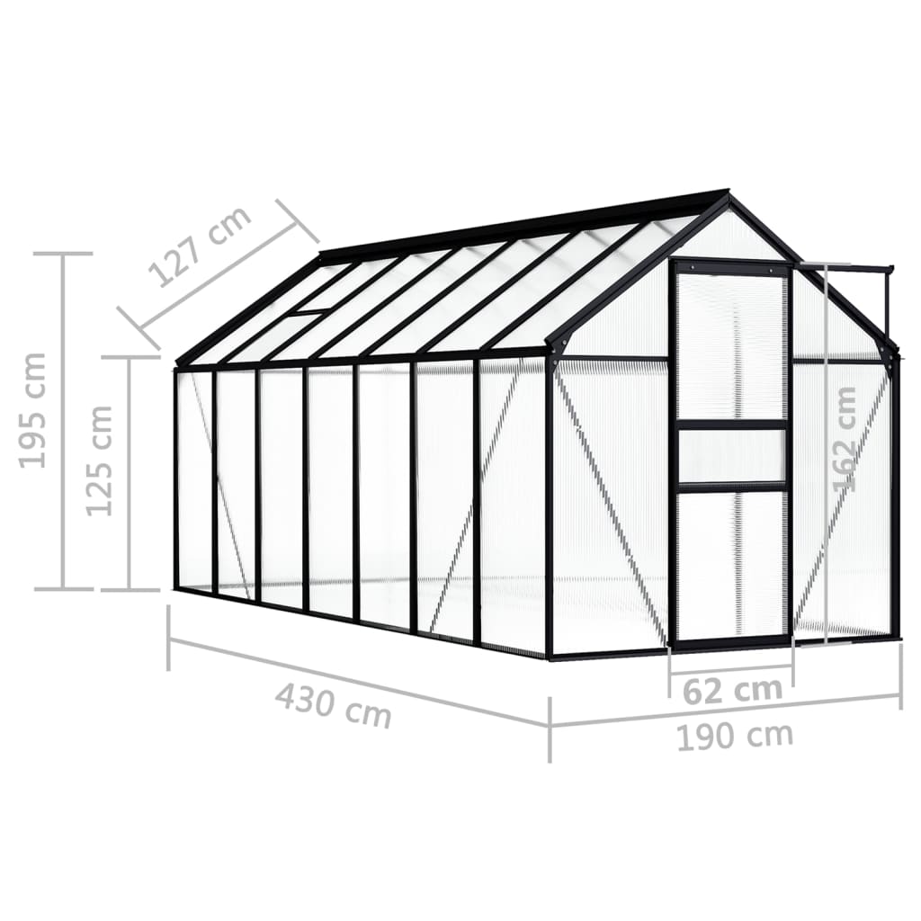 Greenhouse Anthracite Aluminium 8.17 m²