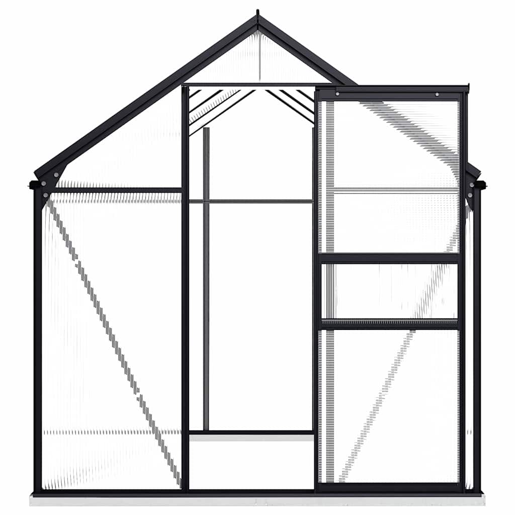 Greenhouse with Base Frame Anthracite Aluminium 4,75 m²
