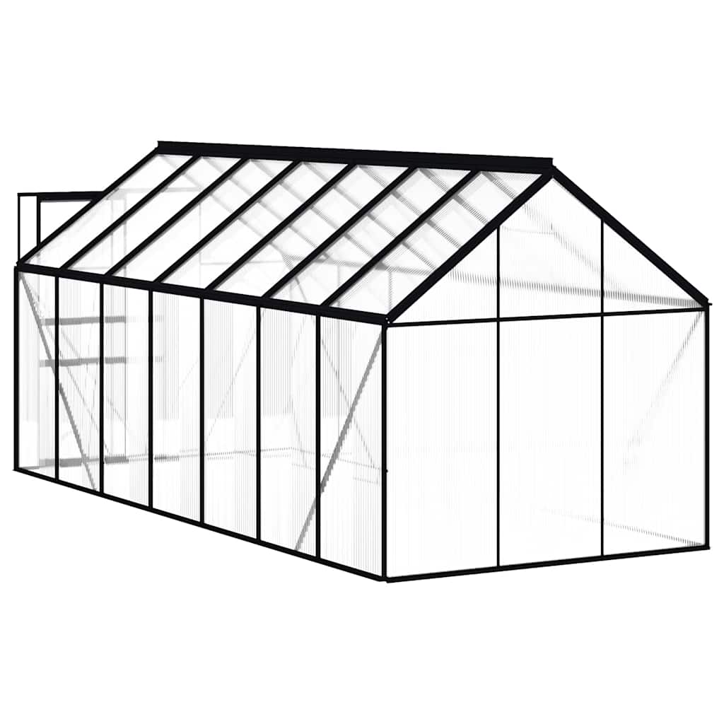 Greenhouse with Base Frame Anthracite Aluminium 8.17 m²