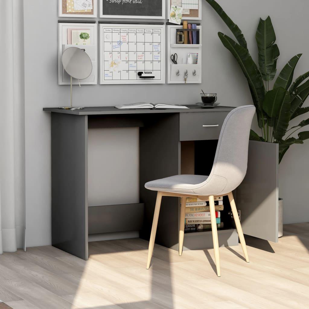 Desk Grey 100x50x76 cm Engineered Wood