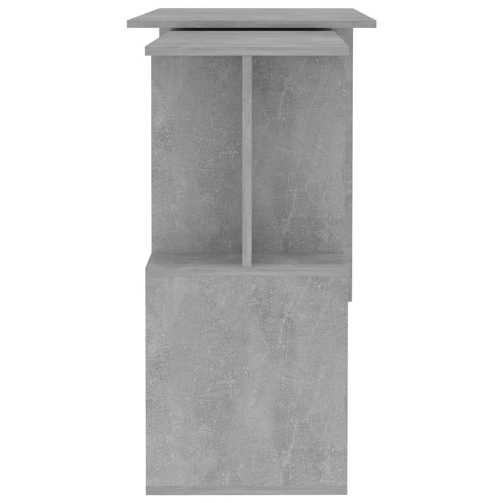 Corner Desk Concrete Grey 200x50x76 cm Engineered Wood