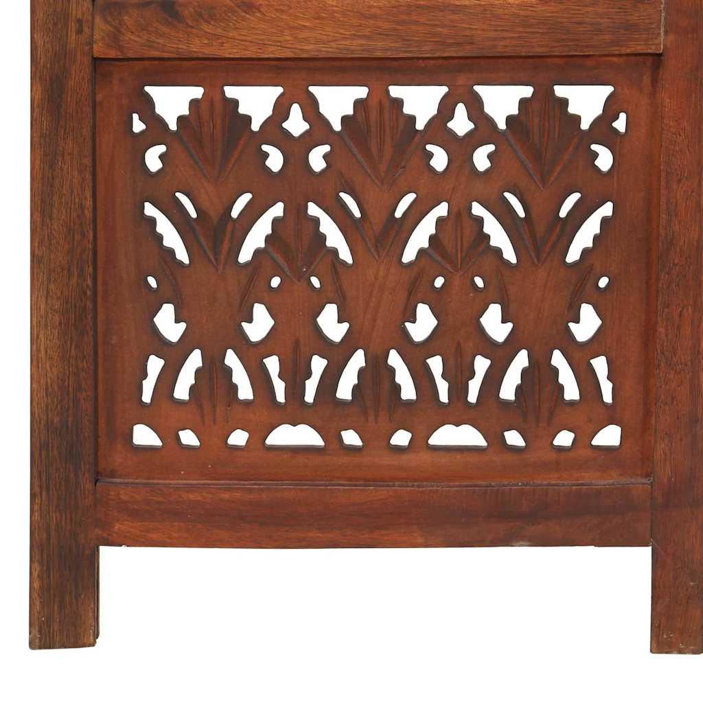 Hand Carved 3-Panel Room Divider Brown 120x165 cm