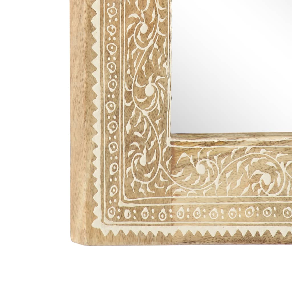 Hand Painted Mirror 40x55 cm Solid Mango Wood