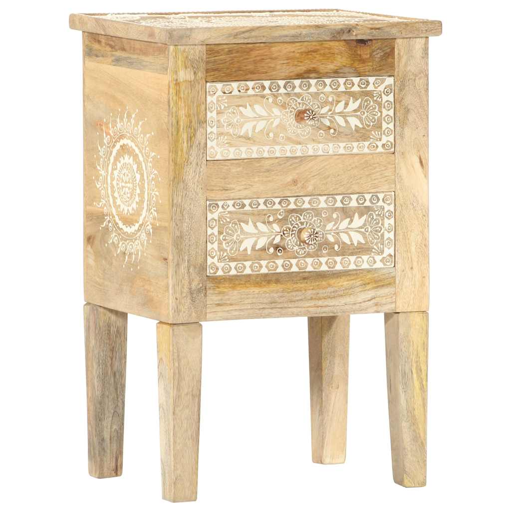 Hand Painted Bedside Cabinet 40x30x60 cm Solid Mango Wood