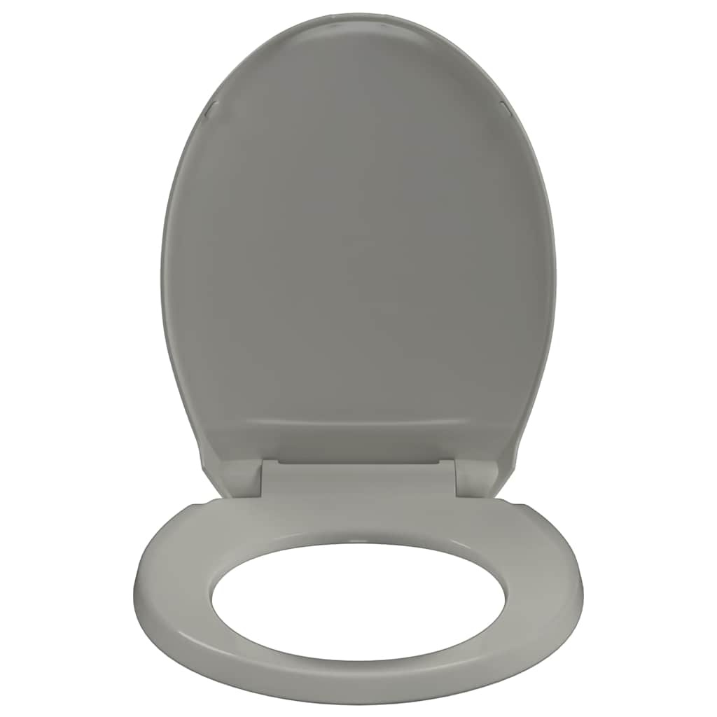 Soft-Close Toilet Seat Quick Release Grey Oval