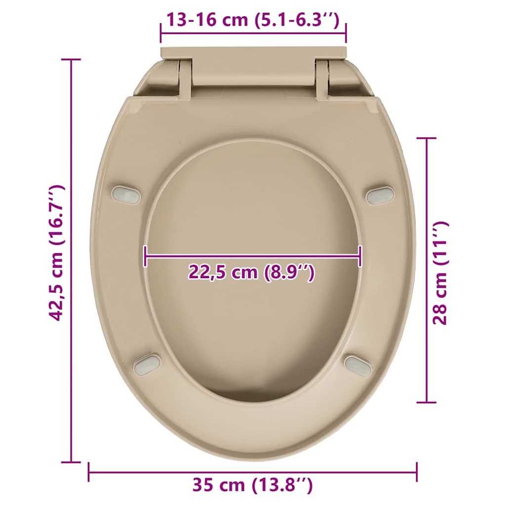 Soft-Close Toilet Seat Beige Oval