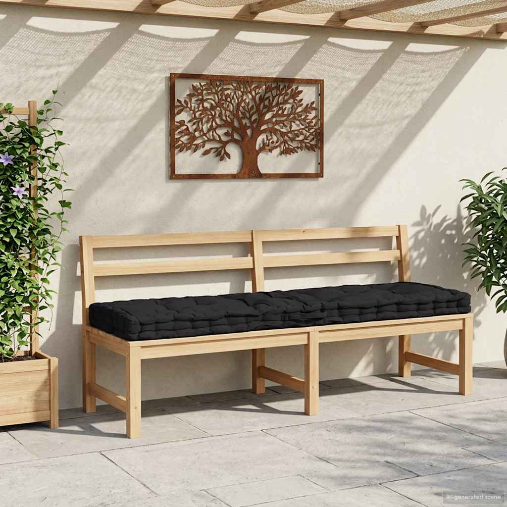 Pallet Floor Cushion Cotton 120x40x7 cm Black