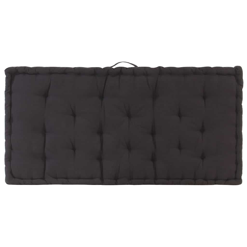 Pallet Floor Cushion Cotton 120x80x10 cm Black