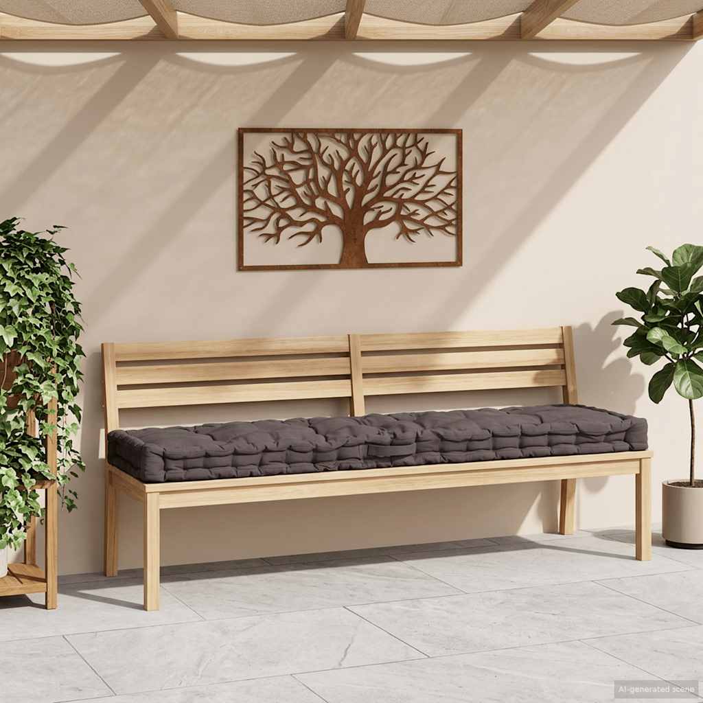 Pallet Floor Cushion Cotton 120x40x7 cm Anthracite