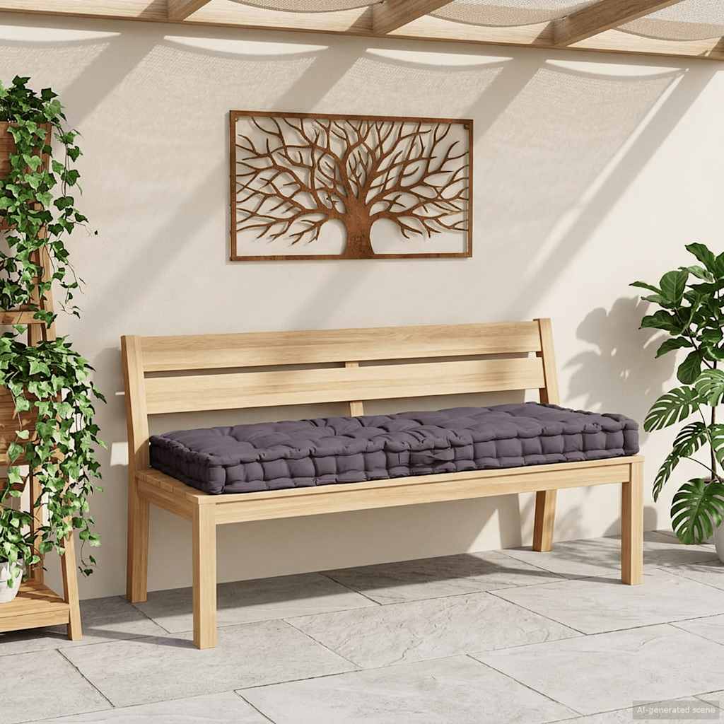 Pallet Floor Cushion Cotton 120x80x10 cm Anthracite