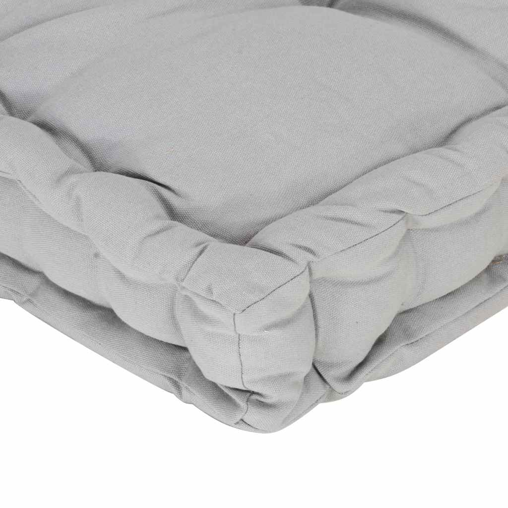 Pallet Floor Cushion Cotton 120x80x10 cm Grey