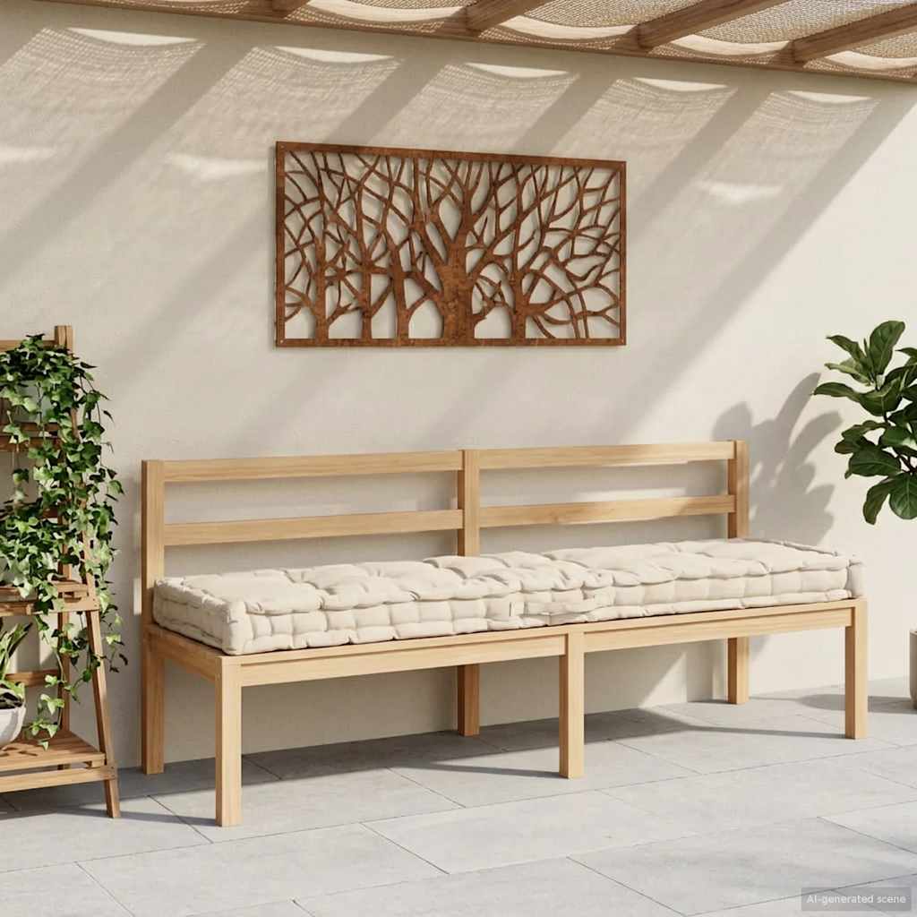 Pallet Floor Cushion Cotton 120x40x7 cm Beige