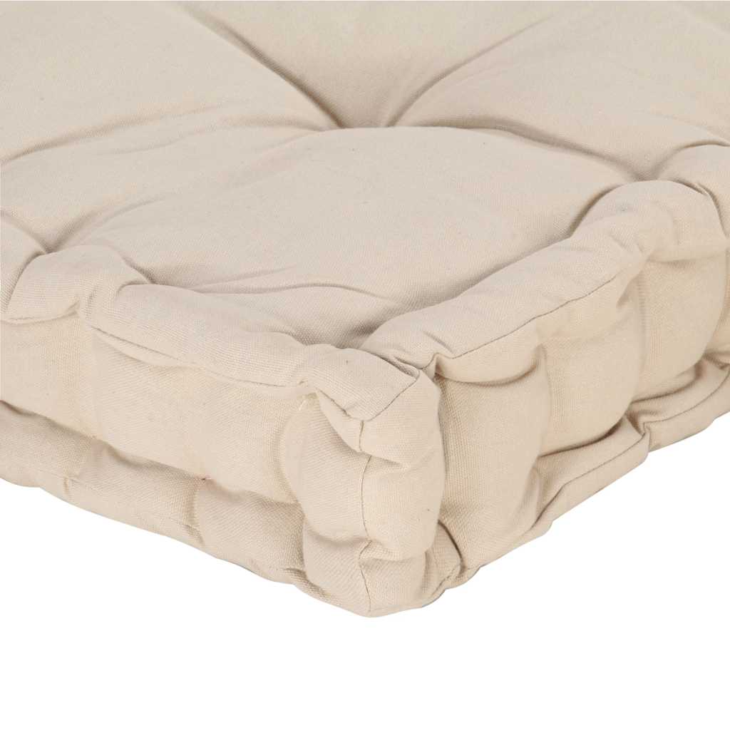 Pallet Floor Cushion Cotton 120x80x10 cm Beige