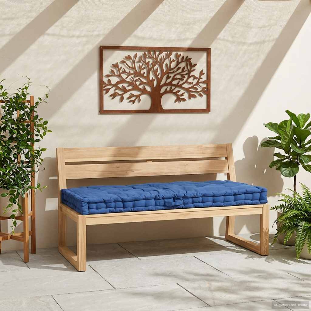 Pallet Floor Cushion Cotton 120x80x10 cm Light Blue