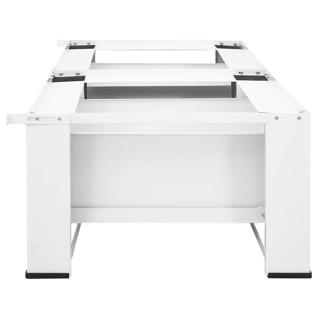 Double Washing and Drying Machine Pedestal with Drawers White