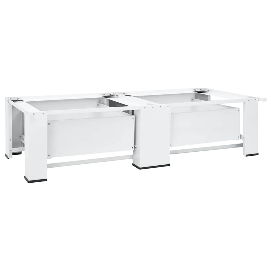 Double Washing and Drying Machine Pedestal with Drawers White